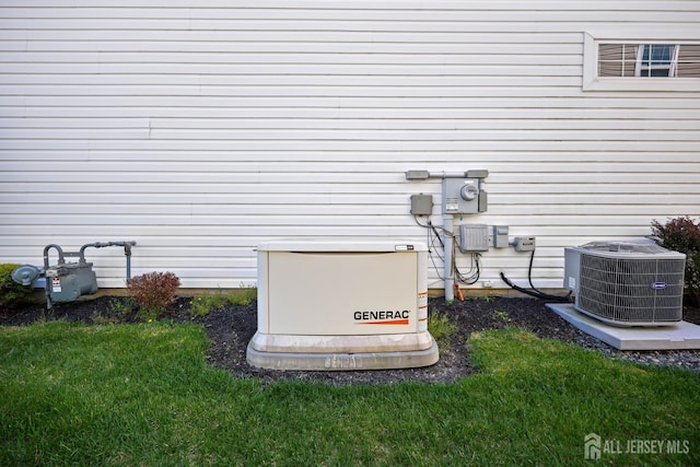1 Jester Ct, Monroe, NJ 08831 - exterior view of a power unit, central air condition unit, gas meter, and electric meter