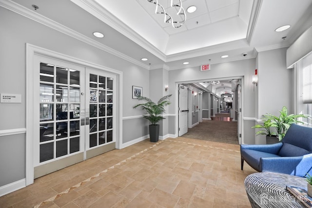 1 Jester Ct, Monroe, NJ 08831 - community lobby with crown molding, recessed lighting, and a surveillance system