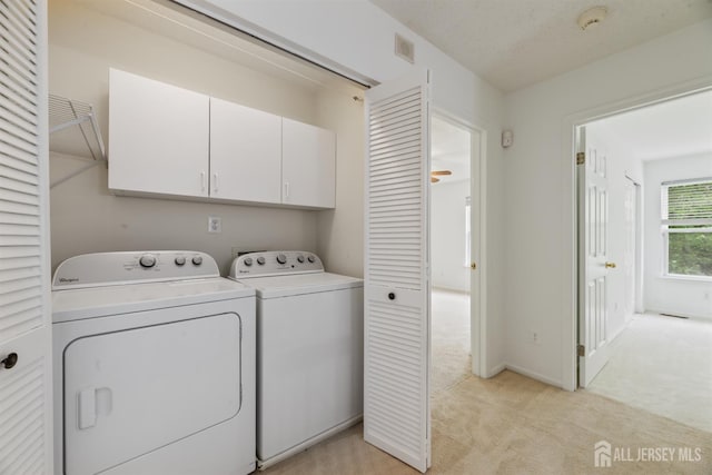 44 Treat Ln, East Brunswick, NJ 08816 - washroom with light colored carpet, cabinet space, and separate washer and dryer