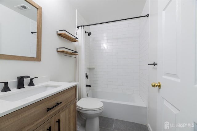 44 Treat Ln, East Brunswick, NJ 08816 - bathroom with vanity, tile patterned flooring, and shower / tub combo with curtain