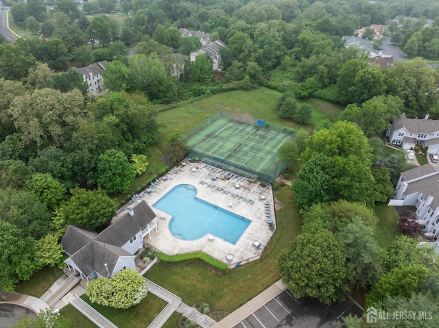 44 Treat Ln, East Brunswick, NJ 08816 - drone / aerial view of a pool area