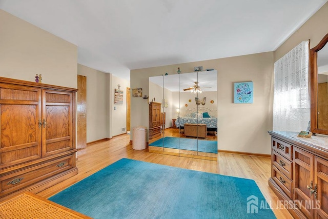 4 Anne Ter, South Amboy, NJ 08879 - workout room featuring light wood finished floors, baseboards, and a ceiling fan