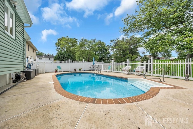 4 Anne Ter, South Amboy, NJ 08879 - view of swimming pool featuring a patio area, a fenced backyard, and central AC unit