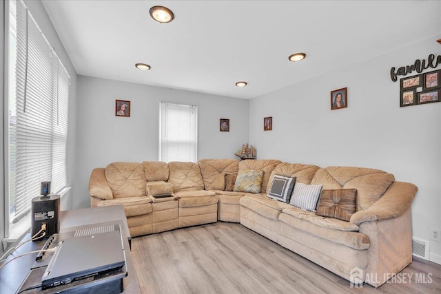 218 Winthrop Ave, Moorestown, NJ 08057 - living room featuring wood finished floors and recessed lighting