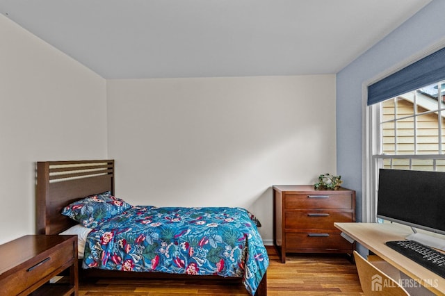 bedroom featuring light hardwood / wood-style flooring