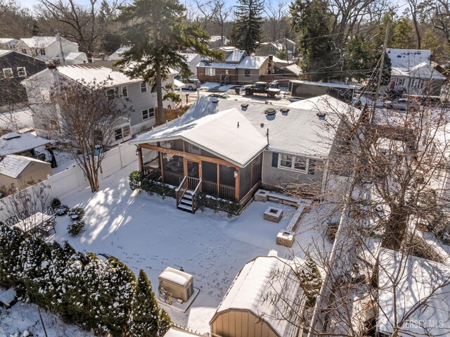 view of snowy aerial view