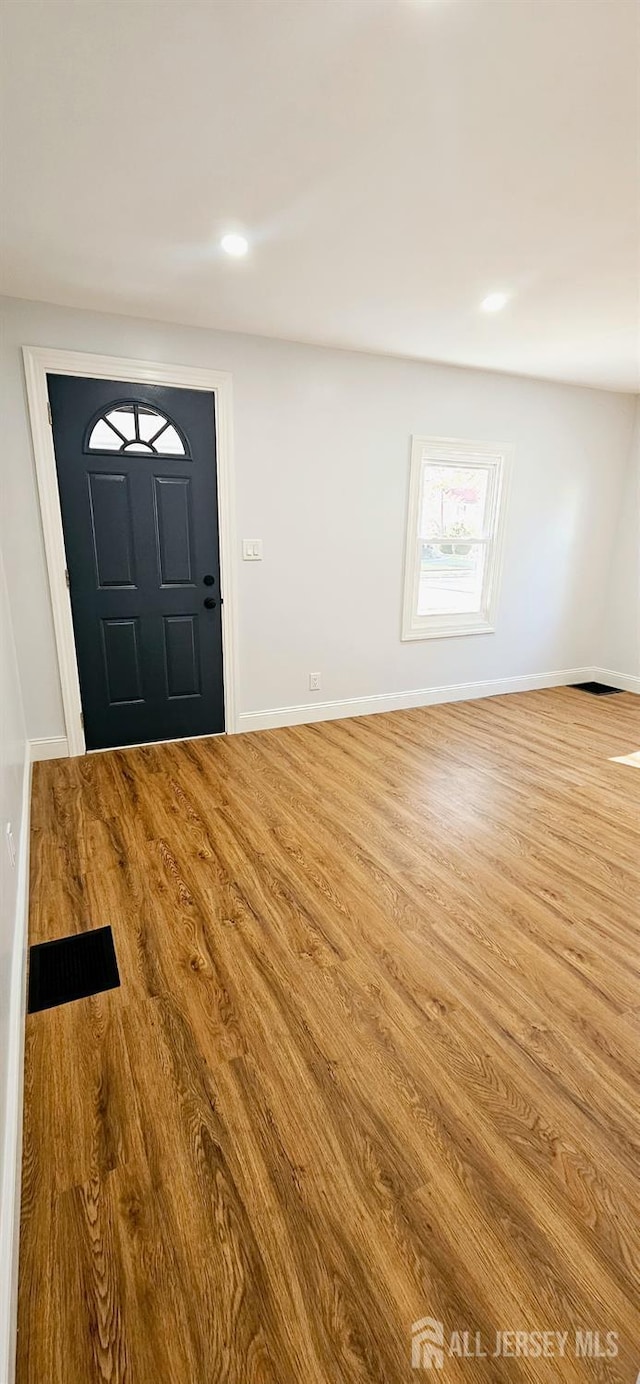 foyer entrance featuring light hardwood / wood-style floors