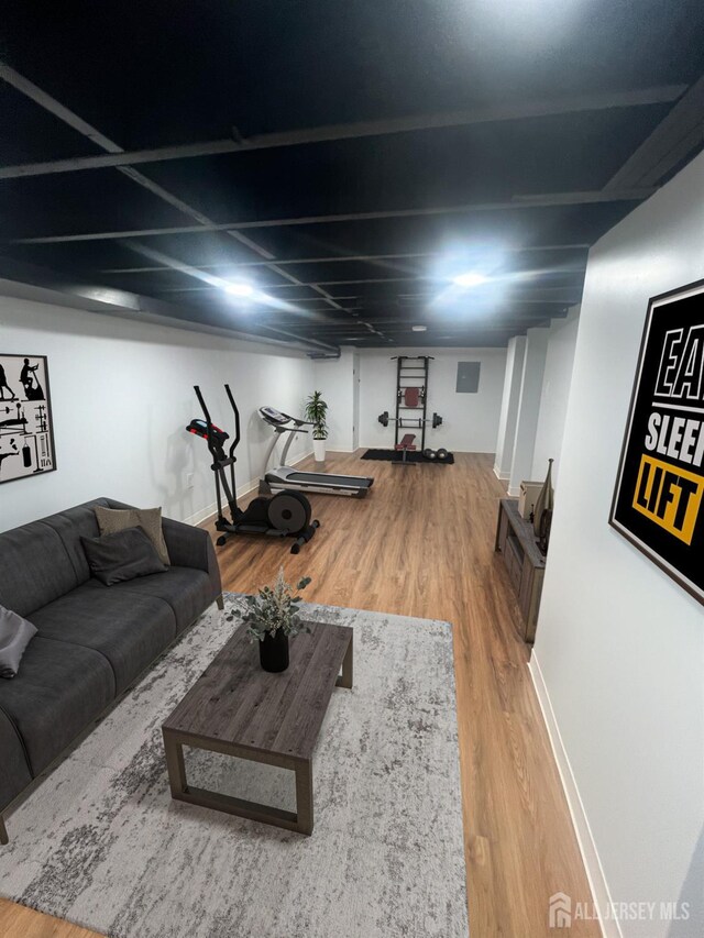 living room featuring hardwood / wood-style floors