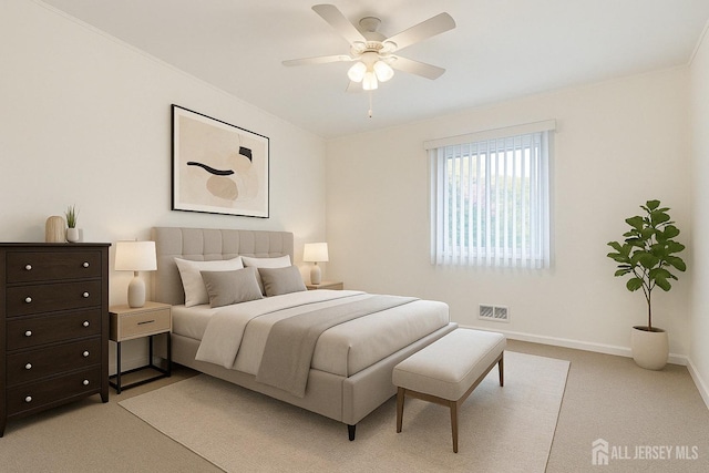 199 N Brook Dr N, Milltown, NJ 08850 - bedroom with light carpet, baseboards, and a ceiling fan