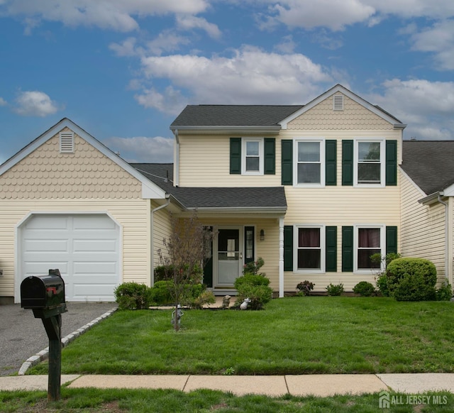 71 S Sagamore Ave, Edison, NJ 08820 - view of front of property featuring a front yard, a garage, and asphalt driveway