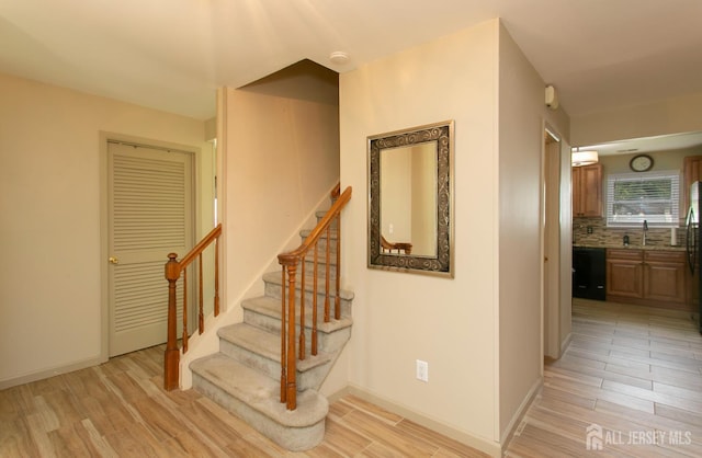 71 S Sagamore Ave, Edison, NJ 08820 - stairway with wood finished floors and baseboards