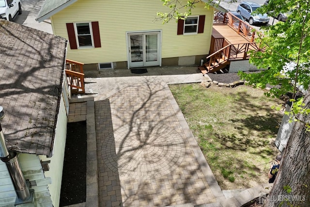 9 Hatakawana Ter, Mount Olive, NJ 07828 - rear view of house with stairway and a wooden deck