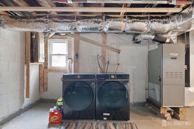 9 Hatakawana Ter, Mount Olive, NJ 07828 - basement featuring separate washer and dryer and heating unit