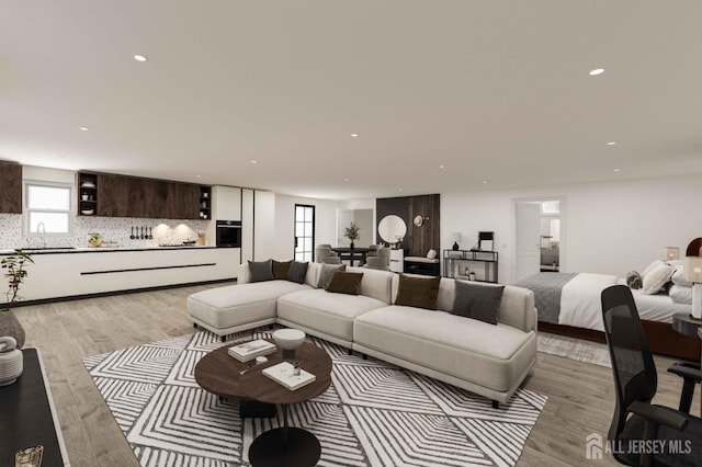 9 Hatakawana Ter, Mount Olive, NJ 07828 - living area featuring light wood-style floors and recessed lighting