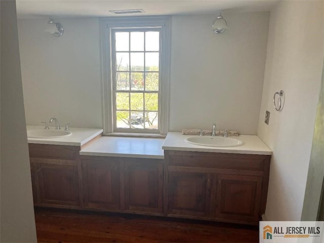 bathroom featuring visible vents and vanity