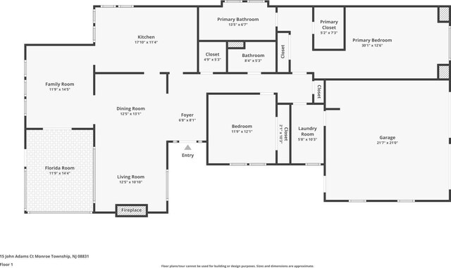 15 John Adams Ct, Monroe, NJ 08831 - property floor plan