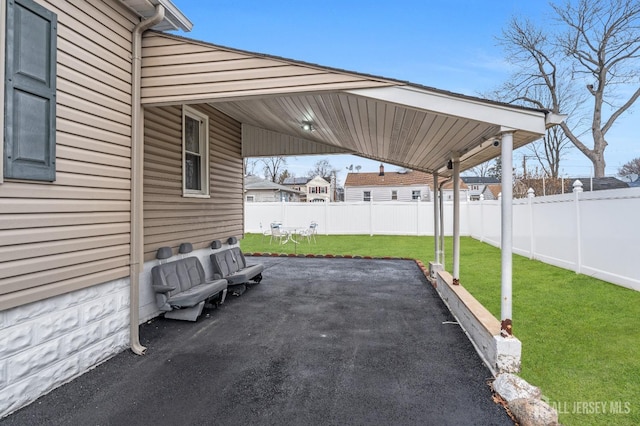 view of patio featuring a fenced backyard