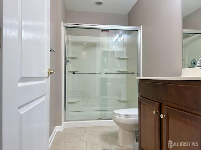 2116 Edward Stec Blvd, Edison, NJ 08837 - bathroom featuring vanity, tile patterned flooring, a shower stall, and toilet