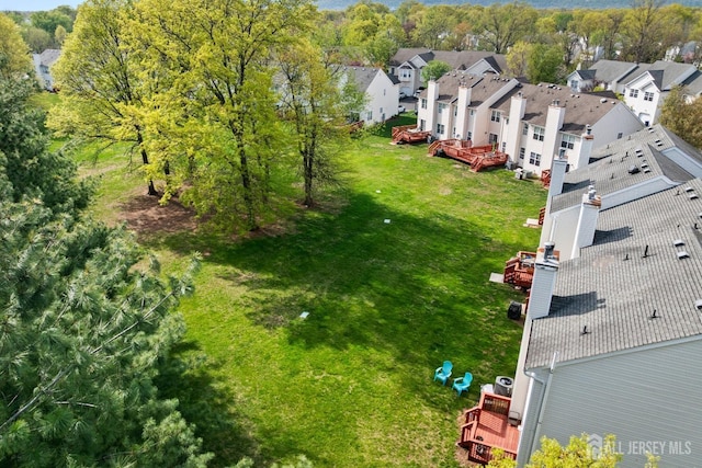 drone / aerial view with a residential view