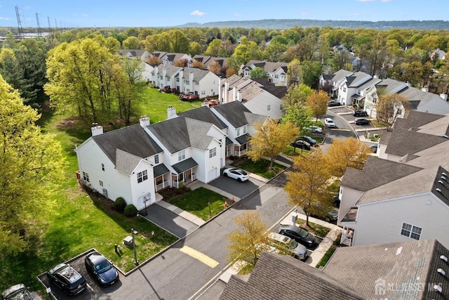 drone / aerial view with a residential view