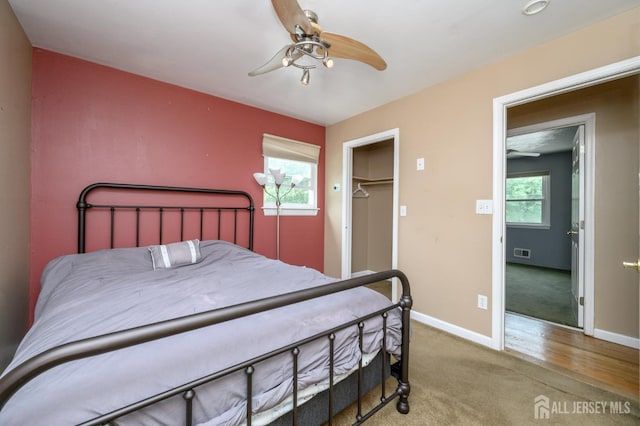 701 Beach Ave, Beachwood, NJ 08722 - bedroom featuring carpet floors and a ceiling fan