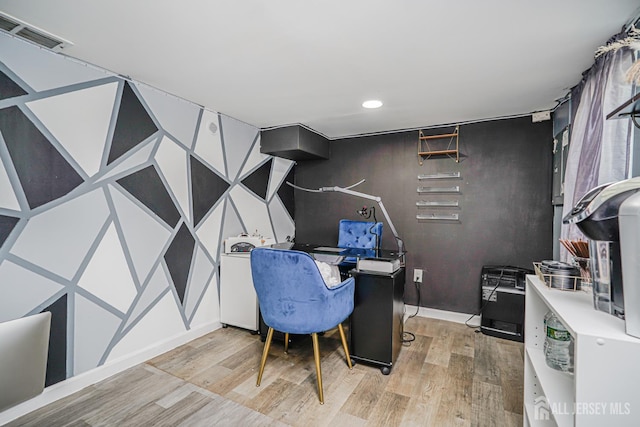 61 Trinity Ln, Woodbridge Proper, NJ 07095 - office area with wood finished floors, recessed lighting, and washer / clothes dryer
