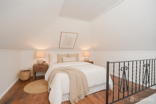 61 Trinity Ln, Woodbridge Proper, NJ 07095 - bedroom with lofted ceiling and wood finished floors