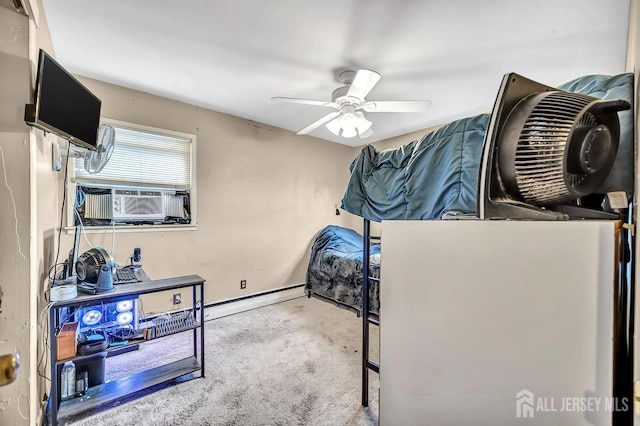 30 Falmouth Rd, Iselin, NJ 08830 - carpeted bedroom featuring ceiling fan and a baseboard radiator
