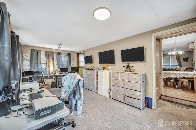 30 Falmouth Rd, Iselin, NJ 08830 - home office with light carpet and a chandelier