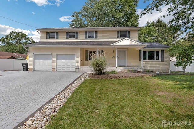 45 S Brook Dr, Milltown, NJ 08850 - traditional home with decorative driveway, a garage, and a porch