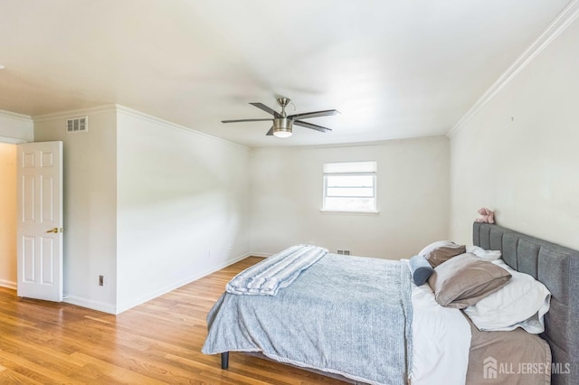 45 S Brook Dr, Milltown, NJ 08850 - bedroom featuring wood finished floors, ornamental molding, and ceiling fan
