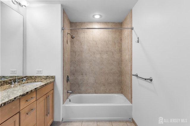 20 Livingston Ave Unit 905, New Brunswick, NJ 08901 - full bathroom with vanity, tile patterned floors, and  shower combination
