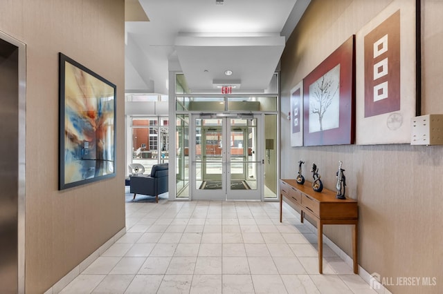 20 Livingston Ave Unit 905, New Brunswick, NJ 08901 - corridor featuring french doors