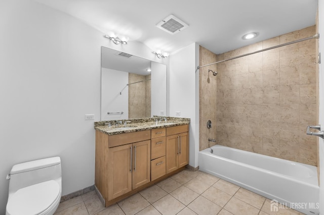 20 Livingston Ave Unit 905, New Brunswick, NJ 08901 - full bathroom with tile patterned flooring, double vanity, and washtub / shower combination