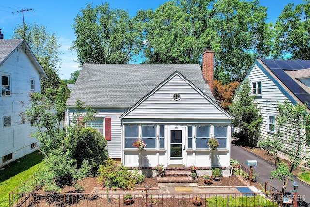 436 2nd St, Dunellen, NJ 08812 - bungalow featuring a chimney, a shingled roof, and entry steps