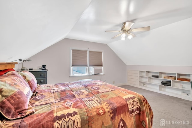 436 2nd St, Dunellen, NJ 08812 - bedroom featuring carpet floors, lofted ceiling, and a ceiling fan