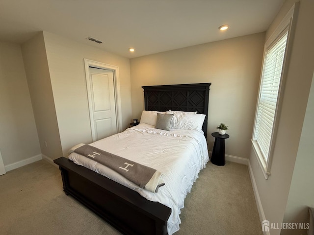 3504 Charleston Dr, Monroe, NJ 08831 - bedroom featuring light colored carpet, baseboards, multiple windows, and recessed lighting