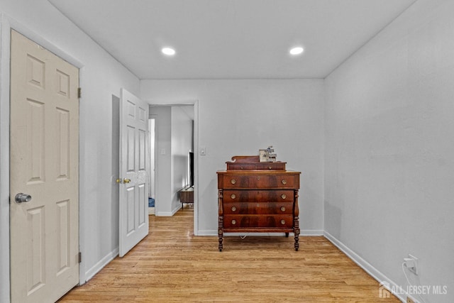 interior space with light hardwood / wood-style flooring