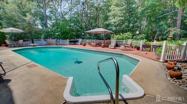 3 Feathertree Ct, Howell, NJ 07731 - view of pool with a patio area and view of wooded area