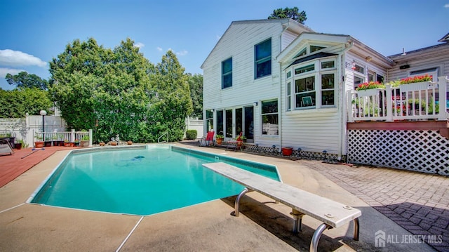 3 Feathertree Ct, Howell, NJ 07731 - view of pool with a diving board, a deck, and a patio