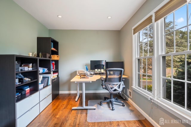 6 Schindler Ct, East Brunswick, NJ 08816 - office area featuring plenty of natural light, wood finished floors, and recessed lighting