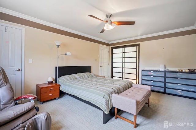 6 Schindler Ct, East Brunswick, NJ 08816 - bedroom featuring carpet flooring, crown molding, and a ceiling fan