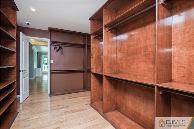 spacious closet with light wood-style floors