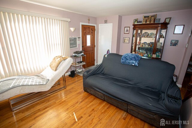 interior space with light hardwood / wood-style floors