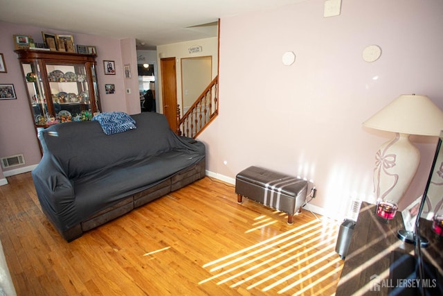 living room featuring hardwood / wood-style floors