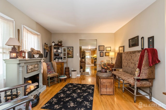 245 S Madison Ave S, Dunellen, NJ 08812 - living area with wood finished floors and a lit fireplace