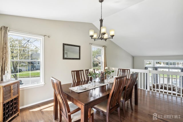 2 Honey Locust Ln, Howell, NJ 07731 - dining space with a chandelier, lofted ceiling, and wood finished floors