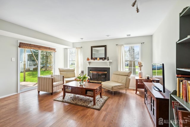 2 Honey Locust Ln, Howell, NJ 07731 - living room with wood finished floors and a glass covered fireplace