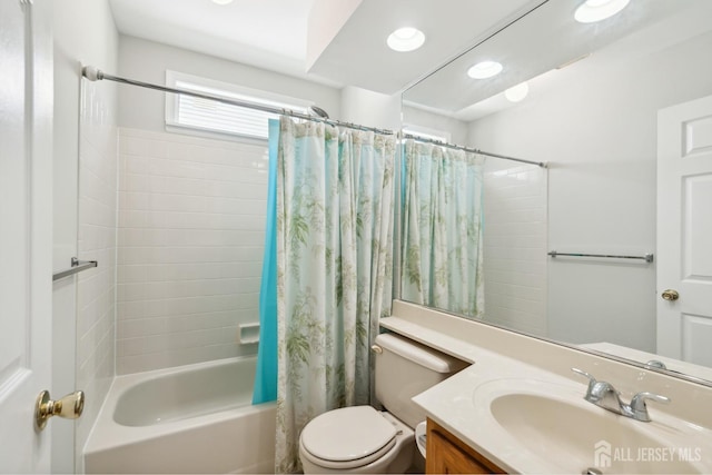 2 Honey Locust Ln, Howell, NJ 07731 - full bath with shower / tub combo with curtain, vanity, and recessed lighting