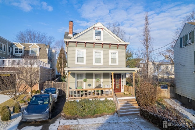 view of front facade featuring covered porch